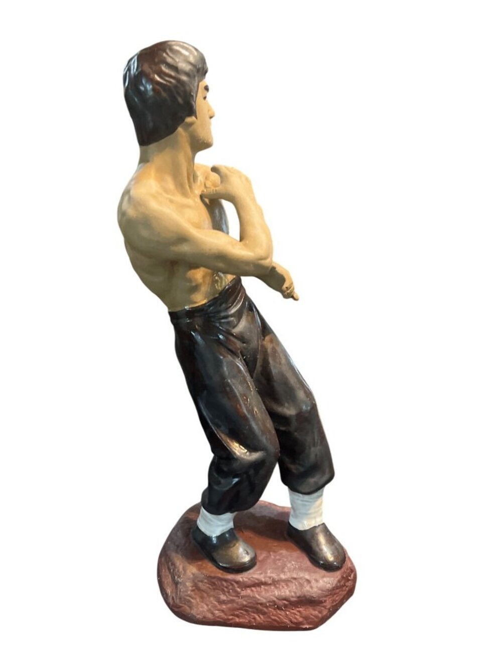 Vtg Bruce Lee Ceramic Figurine 10.5" Hand-Painted Martial Arts Statue - Picture 2 of 5